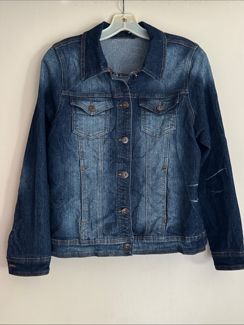 Classic Women's Dark Blue Denim Jacket - Timeless Jean Coat